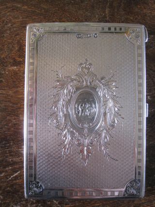 Antique Sterling Silver Cigarette Case Made By George Unite & Son In 1873 (85g) photo
