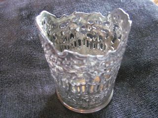 Antique Silverplate Glass Holder Marked Fbw&s Ornate Cherubs Probably Victorian photo