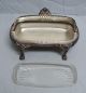 F.  B.  Rogers Silver Ornate Domed Butter Dish W/ Lion Pedestal Legs & Insert Butter Dishes photo 3