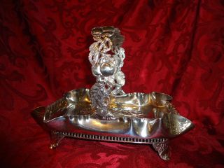 Antique Victorian Silver Plate Brides Basket Pairpoint Mfg New Bedford Ma Apple photo
