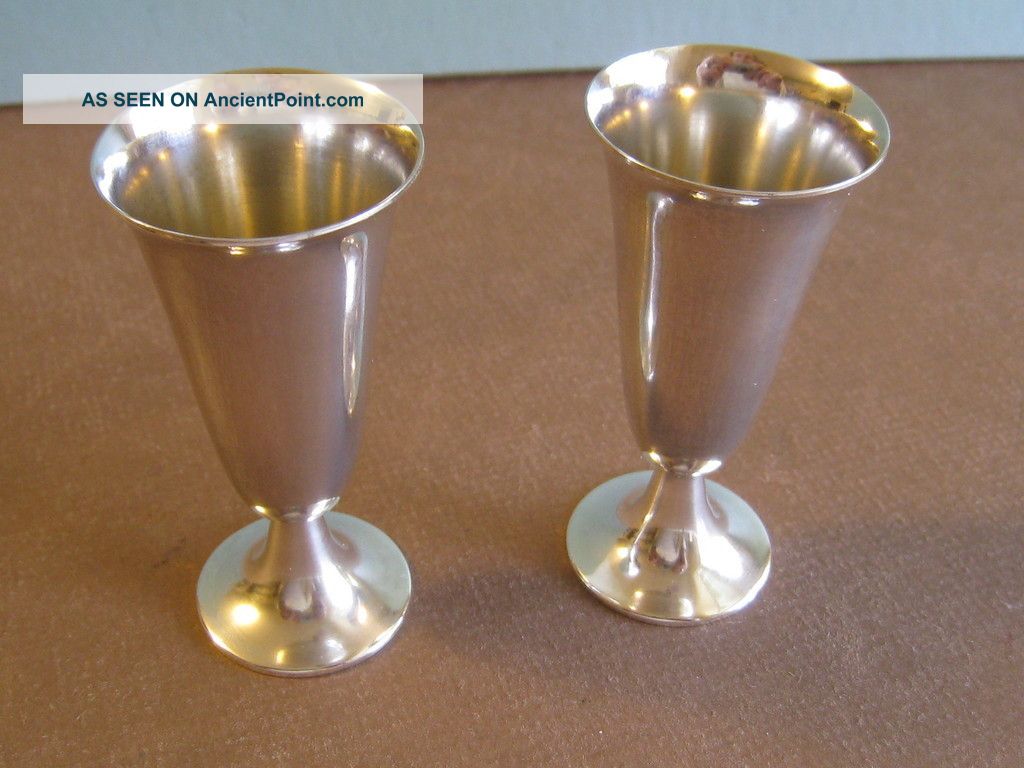 Vintge Pair Of Sterling Silver Lovely Liqueur Goblets Tiffany & Co.  Makers Cups & Goblets photo