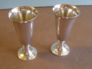 Vintge Pair Of Sterling Silver Lovely Liqueur Goblets Tiffany & Co.  Makers photo