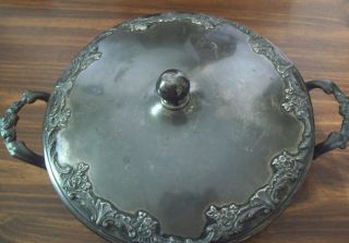 Vintage Mead& Robbins Footed Dish With Lid Quadruple Plate photo