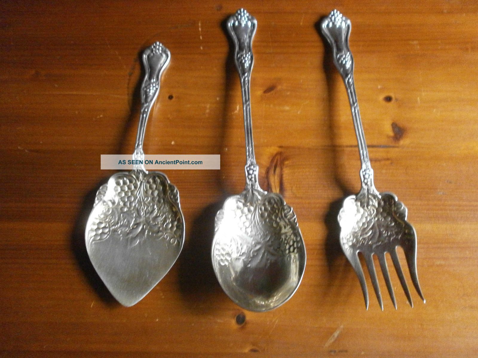 3 Antique Sterling Silver Serving Pieces (461 Grams) Other photo