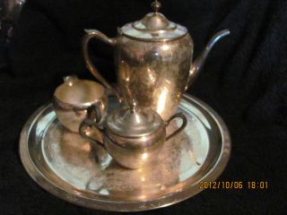 Vintage F.  B.  R.  Silver Company - Tea Service - Silver Plate 2311 photo