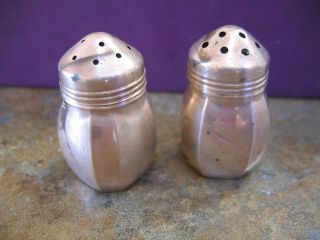 Antique Vintage S.  C.  S.  Co.  Sterling Silver Salt Pepper Shakers 1920s Schofield photo