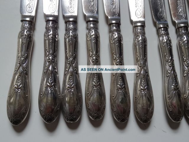 Silver Plated 8 Ornate Forks And 10 Knives Cutlery Set Other photo