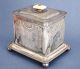 Victorian Antique Silver Plated Biscuit Box James Dixon 1870 Barrel Cookie Jar Boxes photo 1