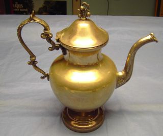 Coffee/tea Pot Silver On Copper Looks Good But Needs Polishing photo