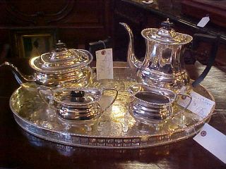 Stunning. . .  Luxury England Silver Silverplate Large Tea Set/coffee Service 5pc photo
