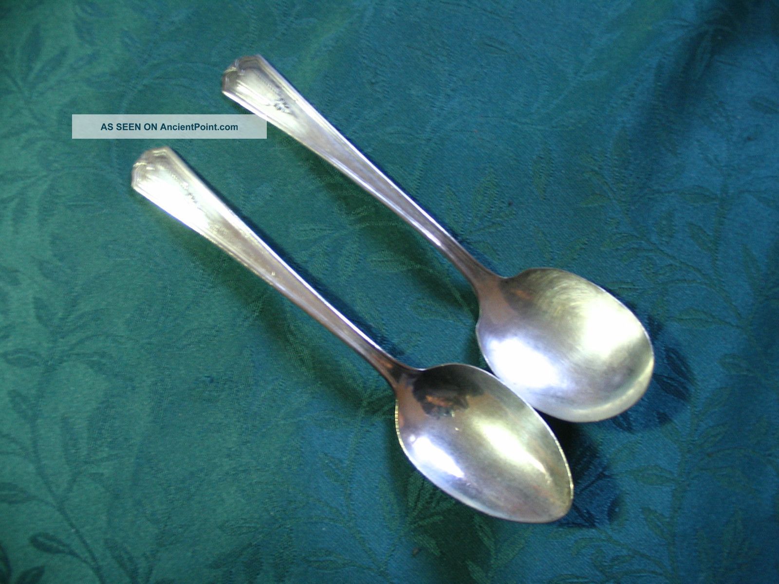 Vintage Shelton Silverplate Teaspoon & Sugar Spoon Shelton 1935 Art Deco Oneida/Wm. A. Rogers photo