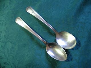Vintage Shelton Silverplate Teaspoon & Sugar Spoon Shelton 1935 Art Deco photo