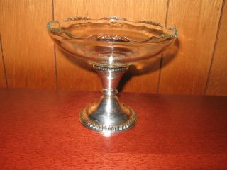 Sterling And Crystal Pedestal Dish By Frank M.  Whiting Vintage Early 40 ' S Vgc photo