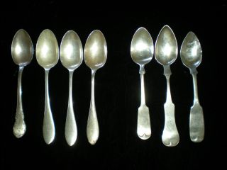 7 Pc Sterling Silver Spoons 4.  25oz Baldwin,  Levinson,  F & D Kinsey,  Lunt,  R W & S photo