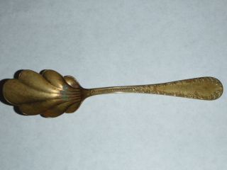 Antique Vintage Silverplate Gold Wash Imperial Shell Spoon Flatware Utensil photo