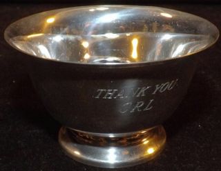 Tiffany Sterling Silver Paul Revere Style.  925 Salt Cellar / Bowl Inscribed 18g photo