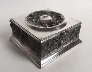Antique Victorian Pairpoint Silverplate Jewelry Casket Box Trinket Dresser photo