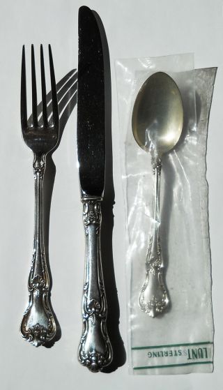 A Sterling Silver Place Setting/silverware By Lunt/no Monogramming photo