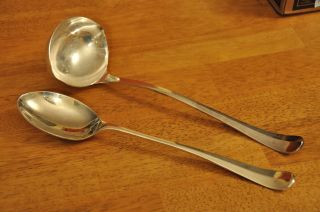 The Sheffield Silverplate - 2 Pc.  Large Punch/soup Ladle & Serving Spoon. photo
