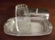 Silver Plated Butter Dish With Lid And Crystal Insert, Butter Dishes photo 1