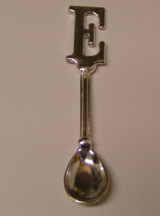 Initial (e) Salt Spoon Solid Sterling Silver photo