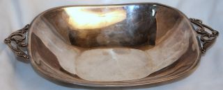 Anitque Denmark Sterling Silver 2 Handle Bowl 474 Oblong Square Excellent photo