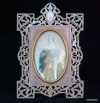 Antique Silver Plated Picture Frame - Queen Victoria C1850 photo