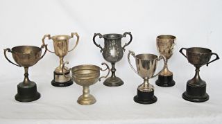 Collection Of Vintage Silver Plated Trophy Cups photo