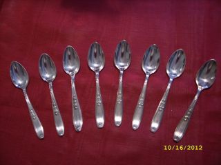 8 Dematasse 1847 Rogers Bros Silver Plate Spoons,  Internation Silver photo