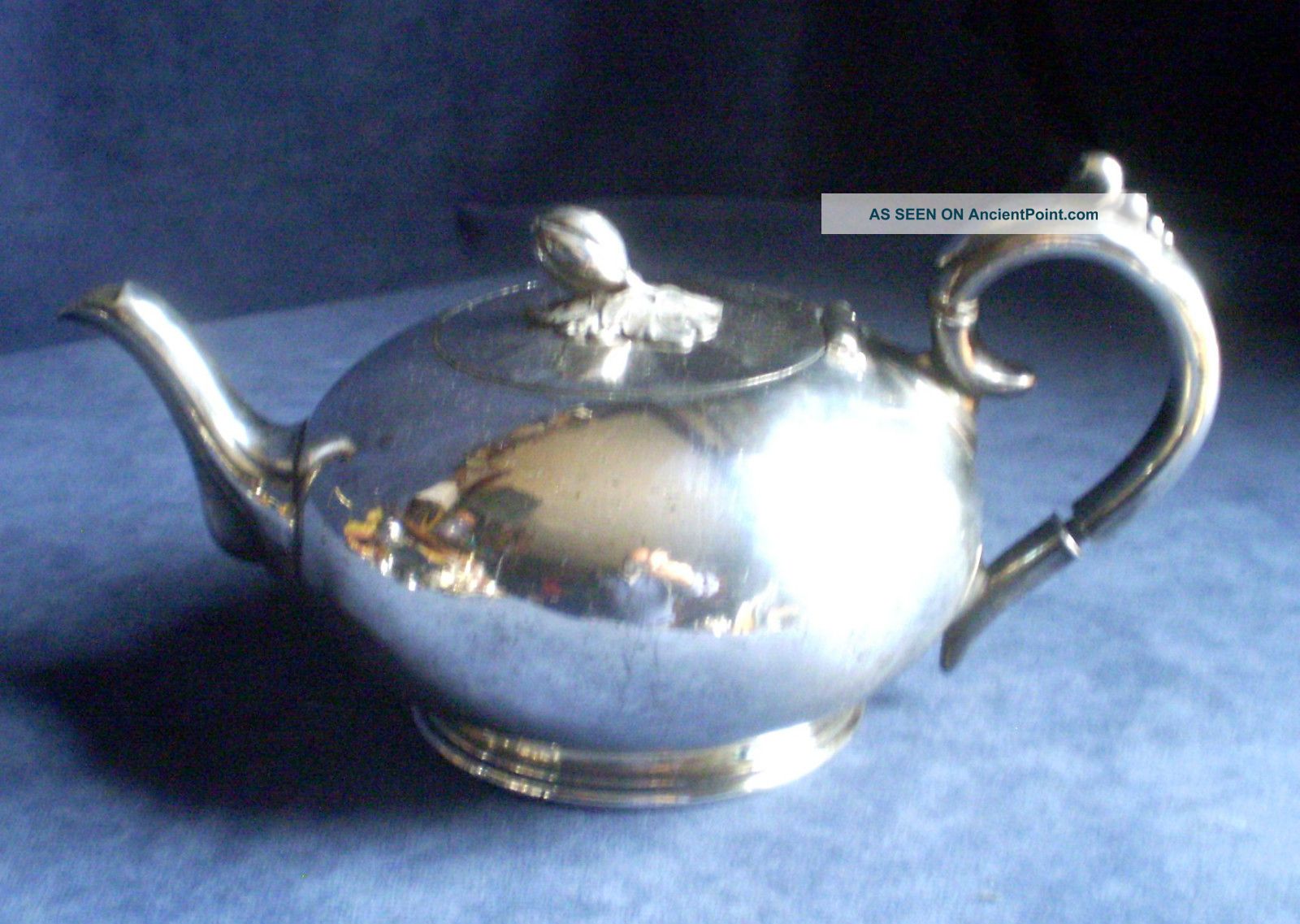 Old James Dixon Silver Plated Bulbous Teapot With Pumpkin Finial C1850 Tea/Coffee Pots & Sets photo