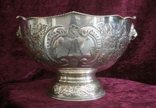 Large Antique Edwardian Epns/ Silver Plated Punch Bowl - photo