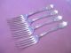 4 Antique Tiffany & Company Lunch Forks - Broom Corn Pattern 6 13/16 