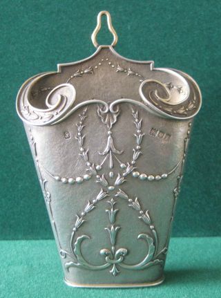 Antique Solid Gilt Silver Wall Vase Or Pocket - London 1906 By Peake & Co. photo