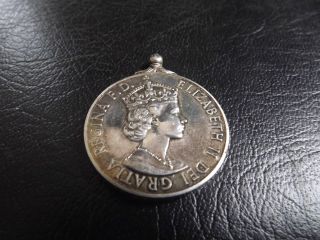 Silver Elizabeth Ii Del Gratia Regina F.  D Medal photo