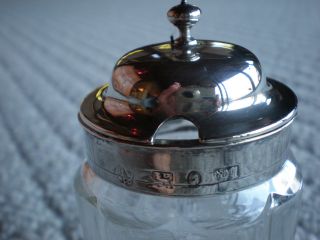 Sheffield Sterling Silver And Glass Mustard Jar 1800 ' S photo