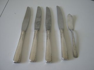 Vintage Rogers 1881 Brookwood 5 Knifes 4 Dinner & 1 Butter Good Condition photo