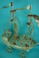 Rare English Sterling Silver Neff Galleon Ship Cannons Sails Pairpoint Bros 1919 Miniatures photo 1