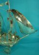 Rare English Sterling Silver Neff Galleon Ship Cannons Sails Pairpoint Bros 1919 Miniatures photo 2