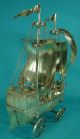 Rare English Sterling Silver Neff Galleon Ship Cannons Sails Pairpoint Bros 1919 Miniatures photo 4