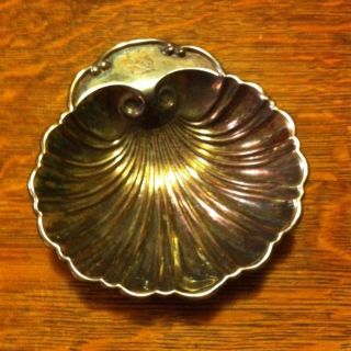 Silver Small Shell Tray Soap Dish Coin Catch Victorian Antique photo