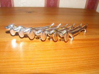 Set 6 Vintage French Silver Plate Dachsund Knife Rests Cutlery Fork Spoon Dog photo
