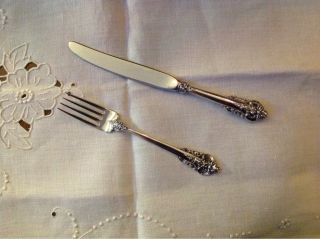 Wallace Grand Baroque Sterling Child Knife And Fork photo