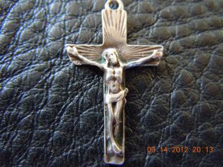 Antique 800 Silver Cross Hand Chased photo