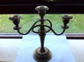 Lanthe Silver Plate 3 Arm Candleabra photo