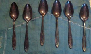 6 Pc 1917 Community Plate Silver Spoon 