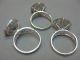 3 Sterling Silver Heart Ring Lot Scrap Or Wear Blingy 15 Grams Mixed Lots photo 2