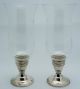 2 - Duchin Creation Sterling Silver / Glass Hurricane Candlesticks Candlesticks & Candelabra photo 1