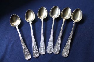 Six Chinese Export Silver Demitasse Spoons,  Marked H C For Hung Chong photo