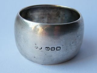 Antique - Victorian - Solid Silver Convex Style Napkin Ring - B ' Ham - Circa 1894 photo
