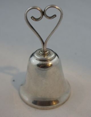Estate Heart Shape Handled Sterling Silver Calling Bell Servant Vintage photo